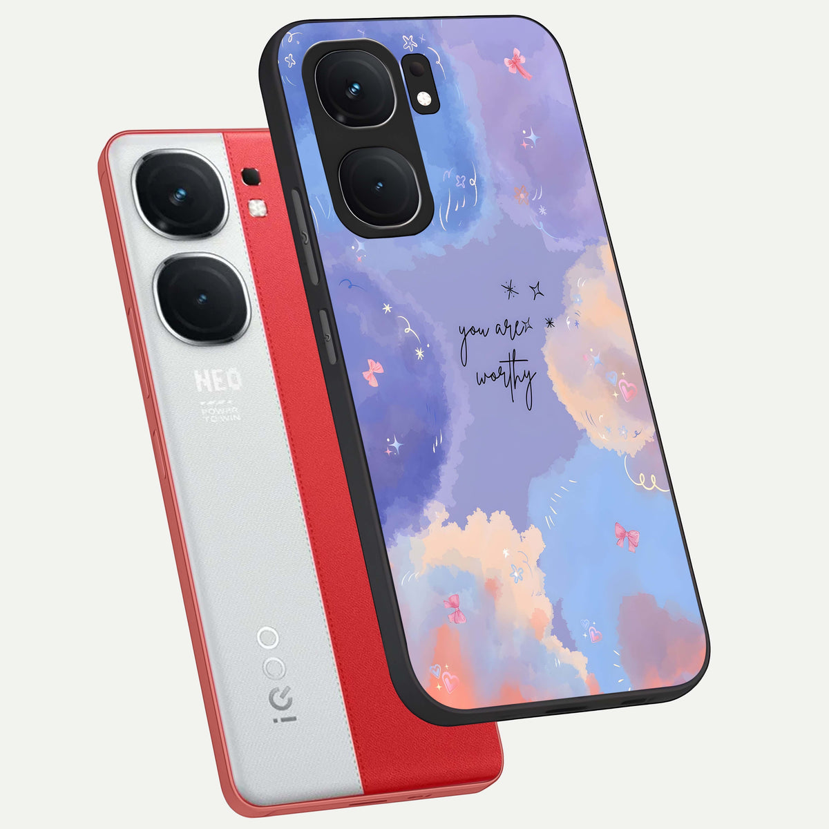  Celestial Cloud Magic phone case For iQOO Neo 9 Pro showing premium glass back cover with detailed artwork