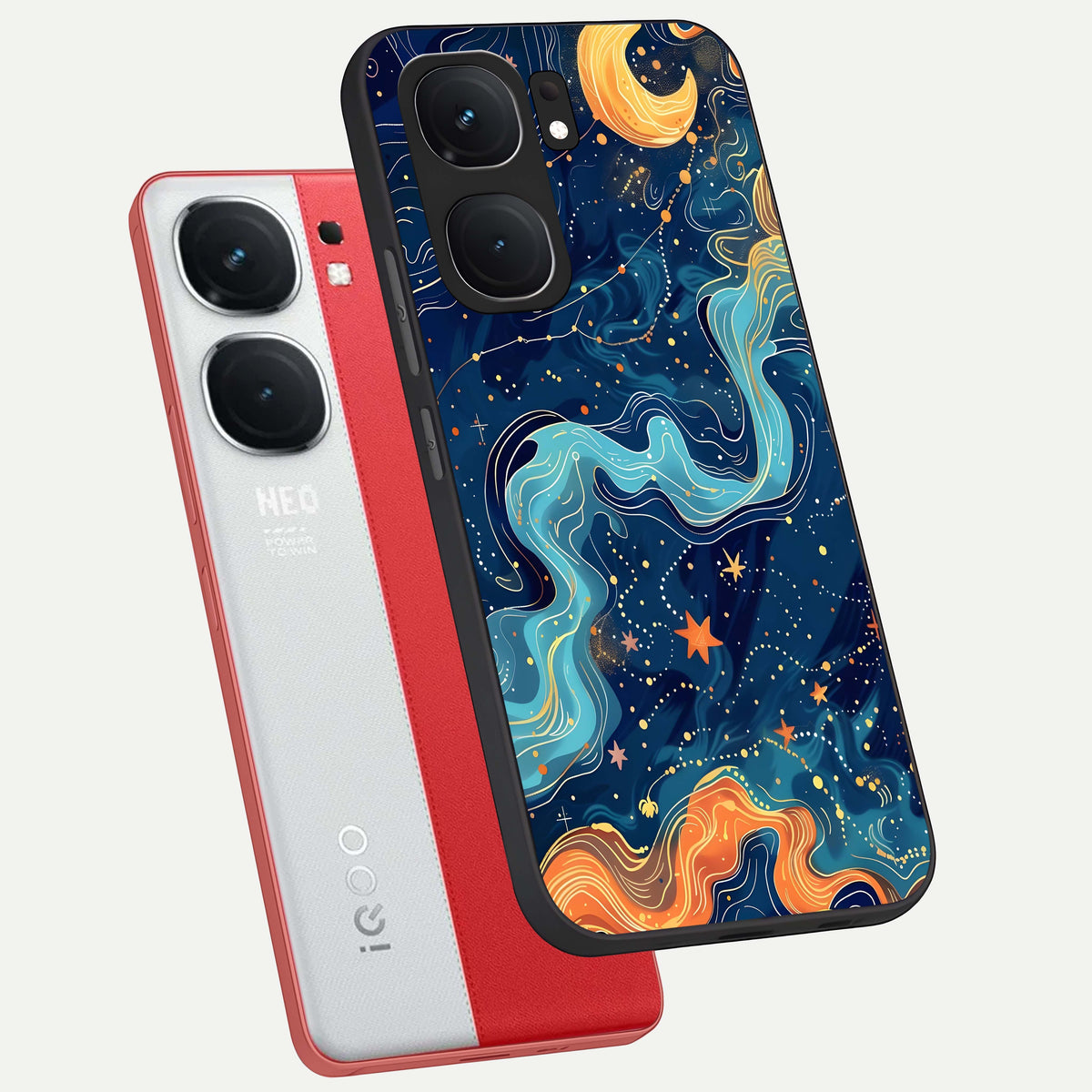  Celestial Dream Flow phone case For iQOO Neo 9 Pro showing premium glass back cover with detailed artwork
