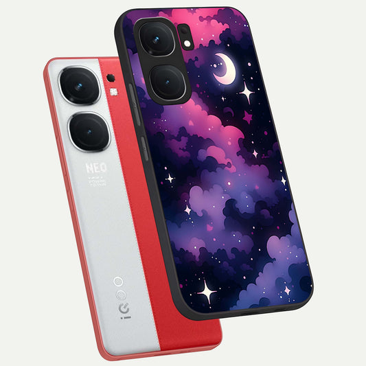  Celestial Moon Magic phone case For iQOO Neo 9 Pro showing premium glass back cover with detailed artwork