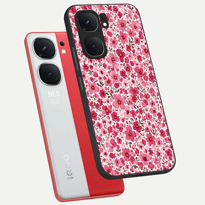  Cherry Blossom Charm phone case For iQOO Neo 9 Pro showing premium glass back cover with detailed artwork