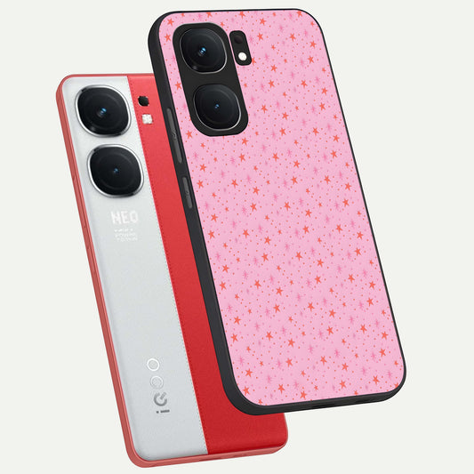  Cosmic Pink Sparkle phone case For iQOO Neo 9 Pro showing premium glass back cover with detailed artwork