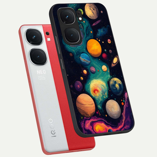  Cosmic Planet Journey phone case For iQOO Neo 9 Pro showing premium glass back cover with detailed artwork