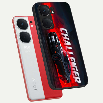 Crimson Challenger Fury phone case For iQOO Neo 9 Pro showing premium glass back cover with detailed artwork