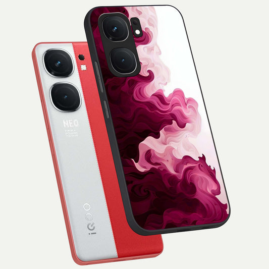  Crimson Wave Flow phone case For iQOO Neo 9 Pro showing premium glass back cover with detailed artwork