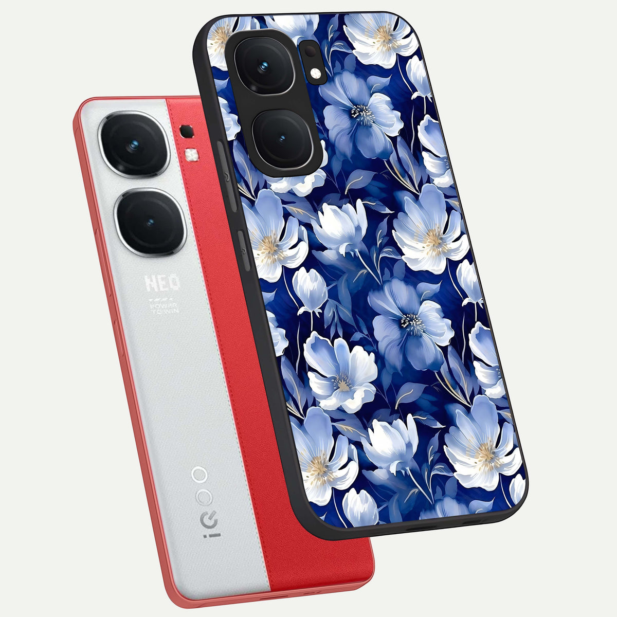  Cute Floral Patterns phone case For iQOO Neo 9 Pro showing premium glass back cover with detailed artwork