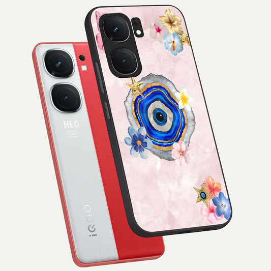  Divine Aura Bloom phone case For iQOO Neo 9 Pro showing premium glass back cover with detailed artwork