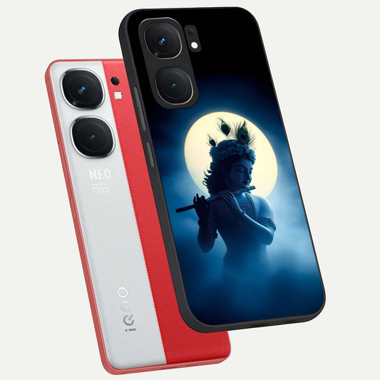  Divine Moon Flute phone case For iQOO Neo 9 Pro showing premium glass back cover with detailed artwork
