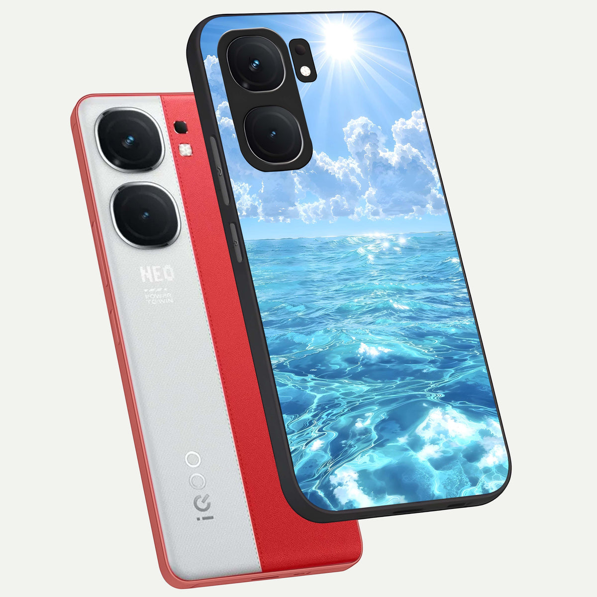  Endless Ocean Horizon phone case For iQOO Neo 9 Pro showing premium glass back cover with detailed artwork