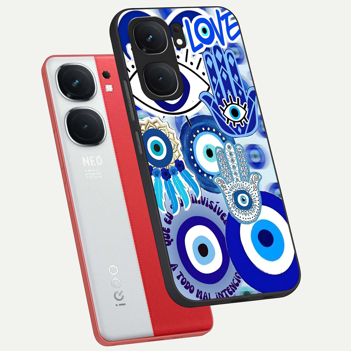  Evil Eyes Dream phone case For iQOO Neo 9 Pro showing premium glass back cover with detailed artwork