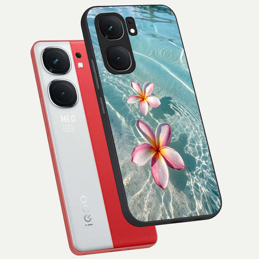  Floating Bloom Bliss phone case For iQOO Neo 9 Pro showing premium glass back cover with detailed artwork