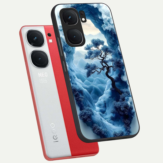  Frozen Serenity Gate phone case For iQOO Neo 9 Pro showing premium glass back cover with detailed artwork