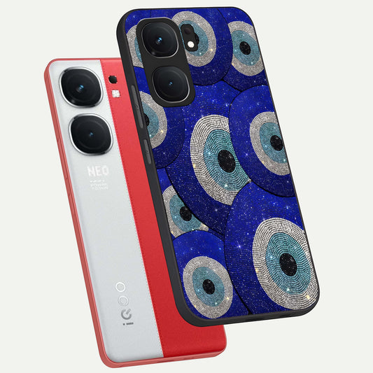  Galaxy Eye Flow phone case For iQOO Neo 9 Pro showing premium glass back cover with detailed artwork