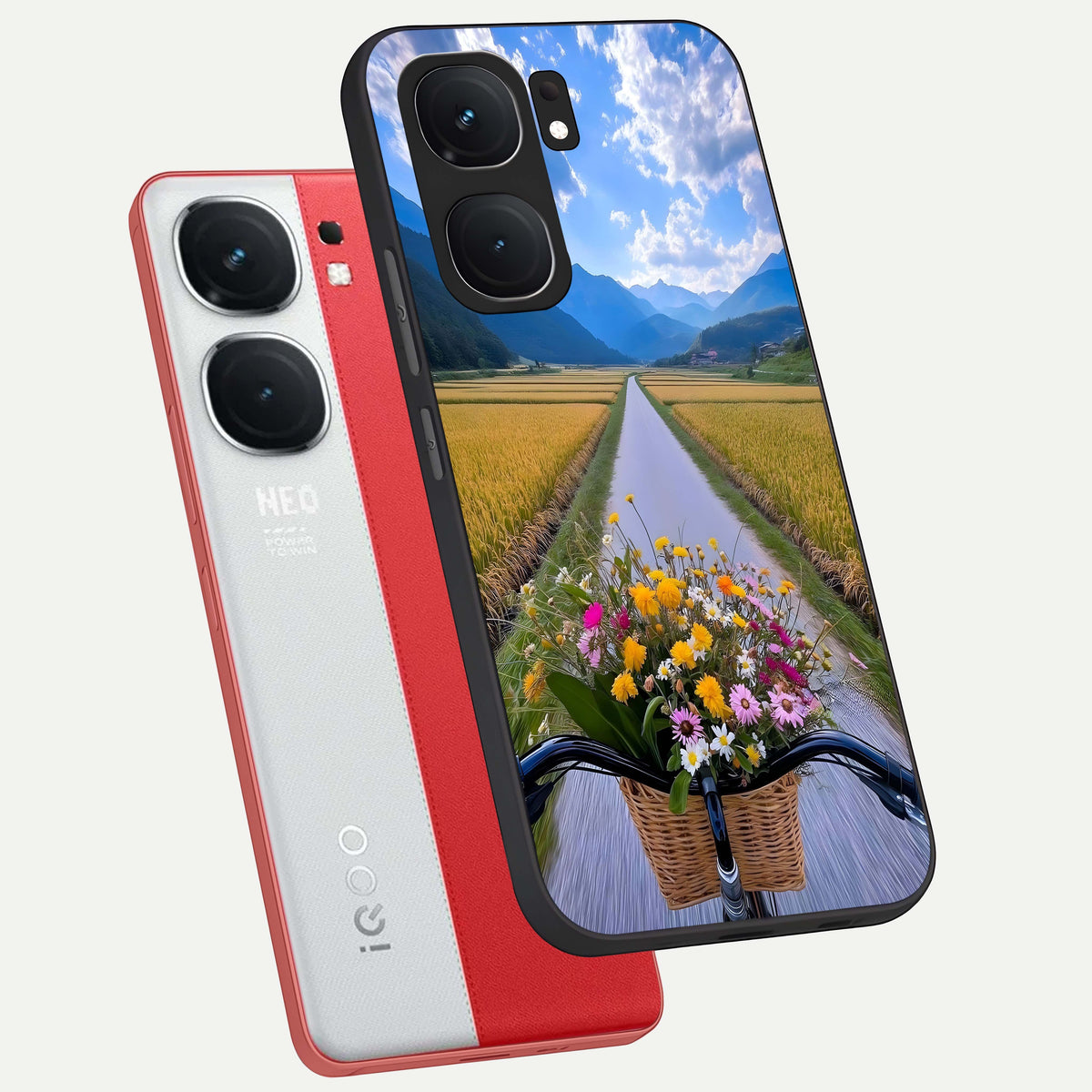  Golden Field Journey phone case For iQOO Neo 9 Pro showing premium glass back cover with detailed artwork