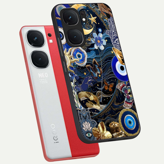  Golden Moon Magic phone case For iQOO Neo 9 Pro showing premium glass back cover with detailed artwork