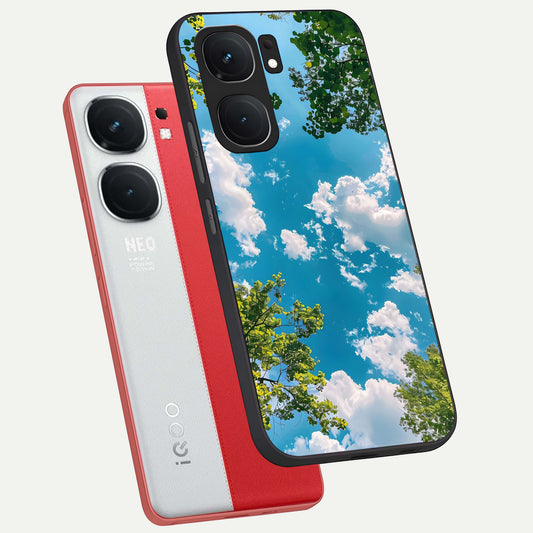  Green Moon Energy phone case For iQOO Neo 9 Pro showing premium glass back cover with detailed artwork