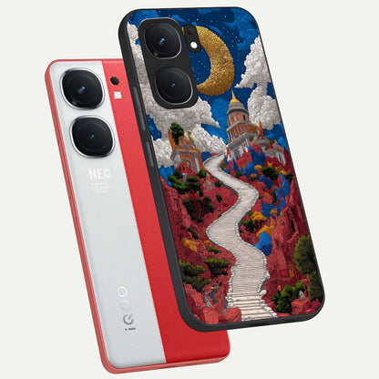 Heavenly Moon Path phone case For iQOO Neo 9 Pro showing premium glass back cover with detailed artwork