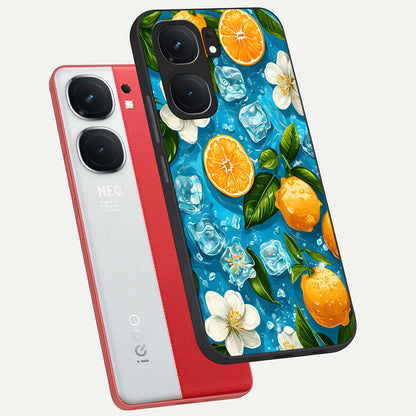  Ice Cube With Orange phone case For iQOO Neo 9 Pro showing premium glass back cover with detailed artwork