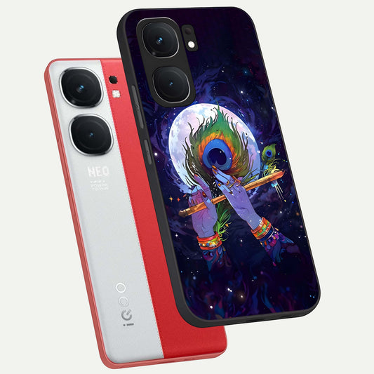  Krishna Hands Art phone case For iQOO Neo 9 Pro showing premium glass back cover with detailed artwork