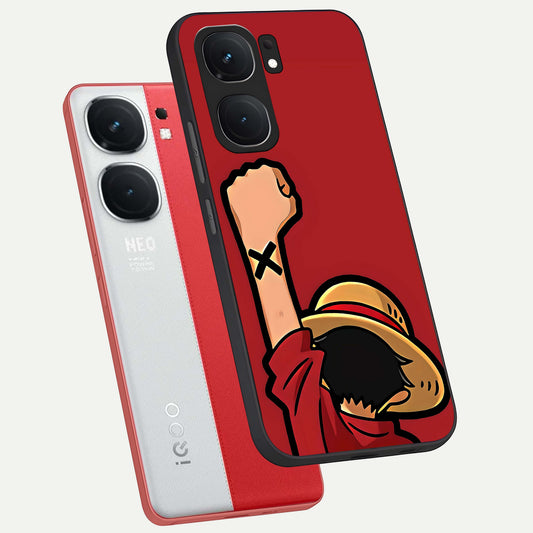  Luffy X Spirit phone case For iQOO Neo 9 Pro showing premium glass back cover with detailed artwork
