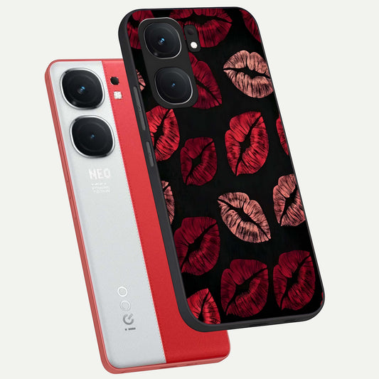 Midnight Kiss Love phone case For iQOO Neo 9 Pro showing premium glass back cover with detailed artwork