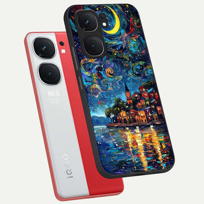  Moonlight Harbor Glow phone case For iQOO Neo 9 Pro showing premium glass back cover with detailed artwork