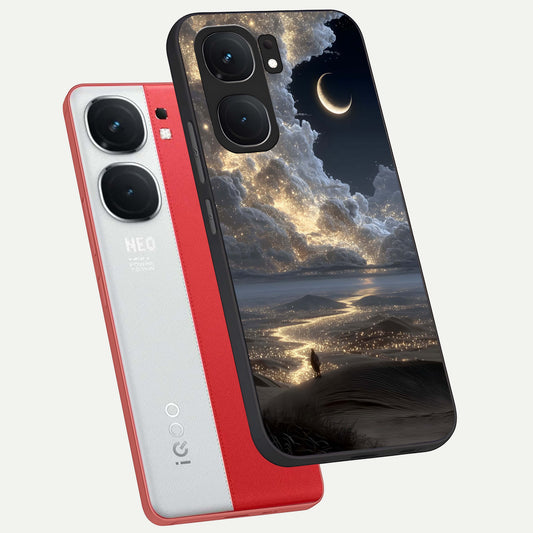  Moonlight Spark Path phone case For iQOO Neo 9 Pro showing premium glass back cover with detailed artwork