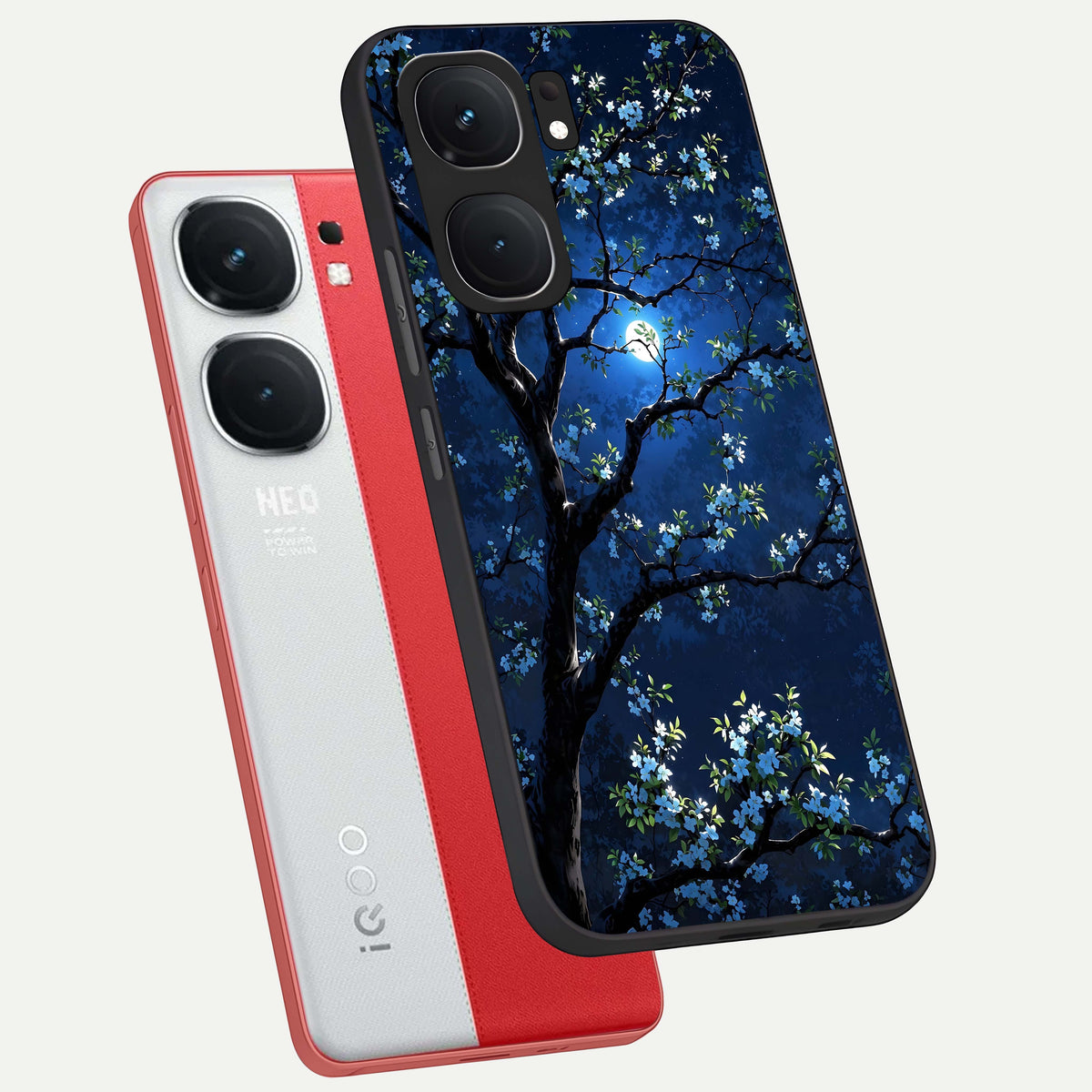  Mystic Floral Night phone case For iQOO Neo 9 Pro showing premium glass back cover with detailed artwork