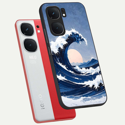  Rising Tide Power phone case For iQOO Neo 9 Pro showing premium glass back cover with detailed artwork