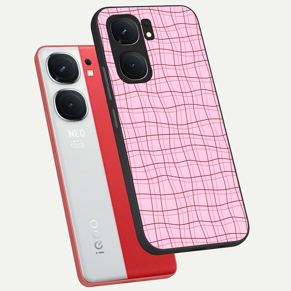  Soft Grid Bliss phone case For iQOO Neo 9 Pro showing premium glass back cover with detailed artwork