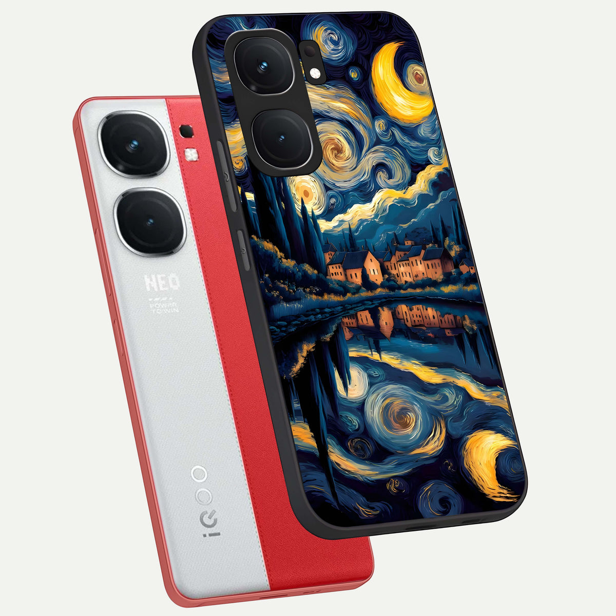  Starry Sky Serenity phone case For iQOO Neo 9 Pro showing premium glass back cover with detailed artwork