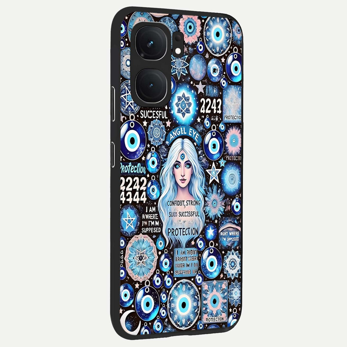  Angel Aura Shield back cover For iQOO Neo 9 Pro slim fit glass case with vibrant aesthetic design