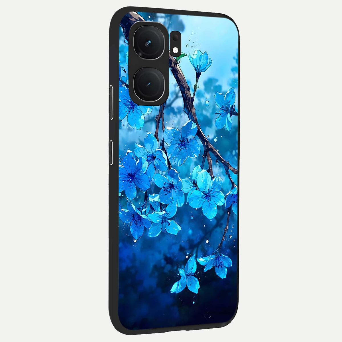  Blue Blossoms Branch back cover For iQOO Neo 9 Pro slim fit glass case with vibrant aesthetic design