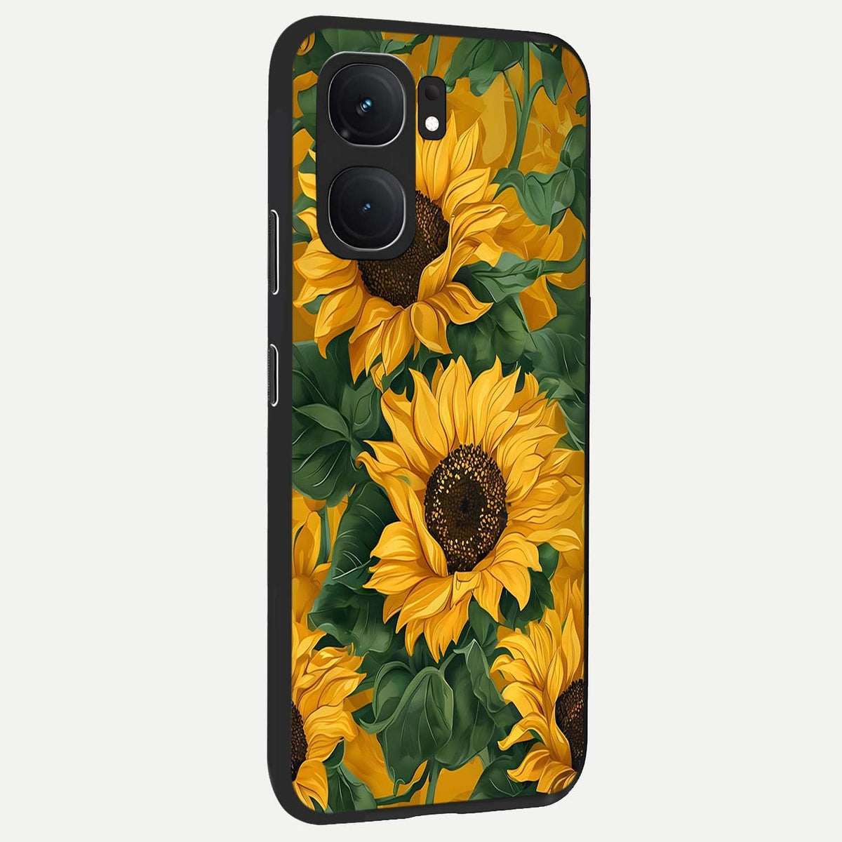  Bright Sunflower Bloom back cover For iQOO Neo 9 Pro slim fit glass case with vibrant aesthetic design