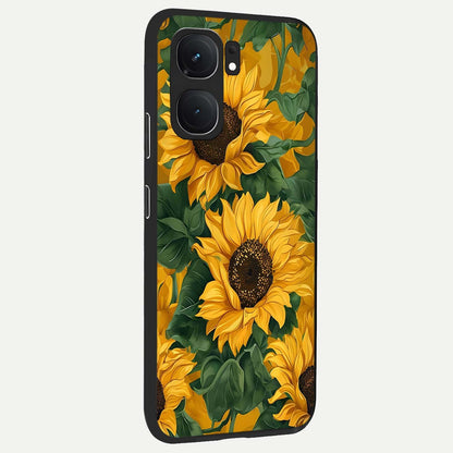  Bright Sunflower Bloom back cover For iQOO Neo 9 Pro slim fit glass case with vibrant aesthetic design