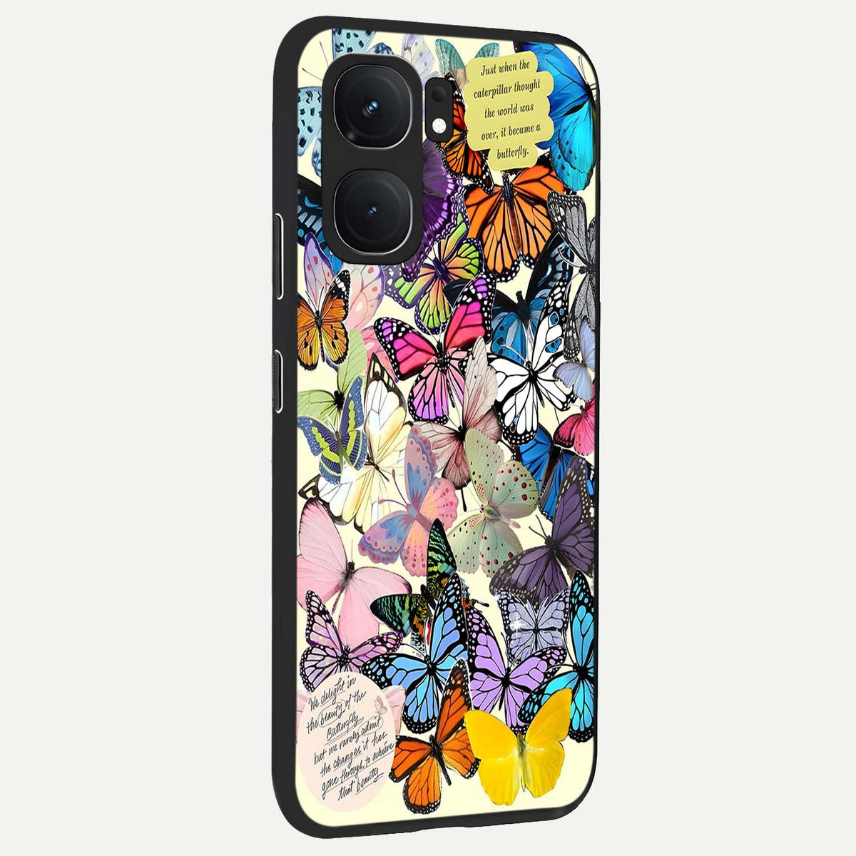  Butterflies Petal Dream back cover For iQOO Neo 9 Pro slim fit glass case with vibrant aesthetic design