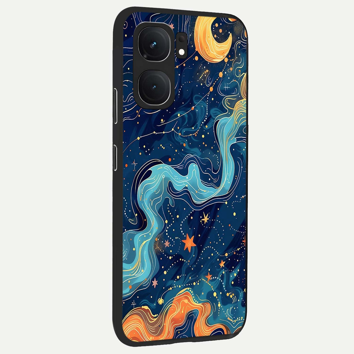  Celestial Dream Flow back cover For iQOO Neo 9 Pro slim fit glass case with vibrant aesthetic design