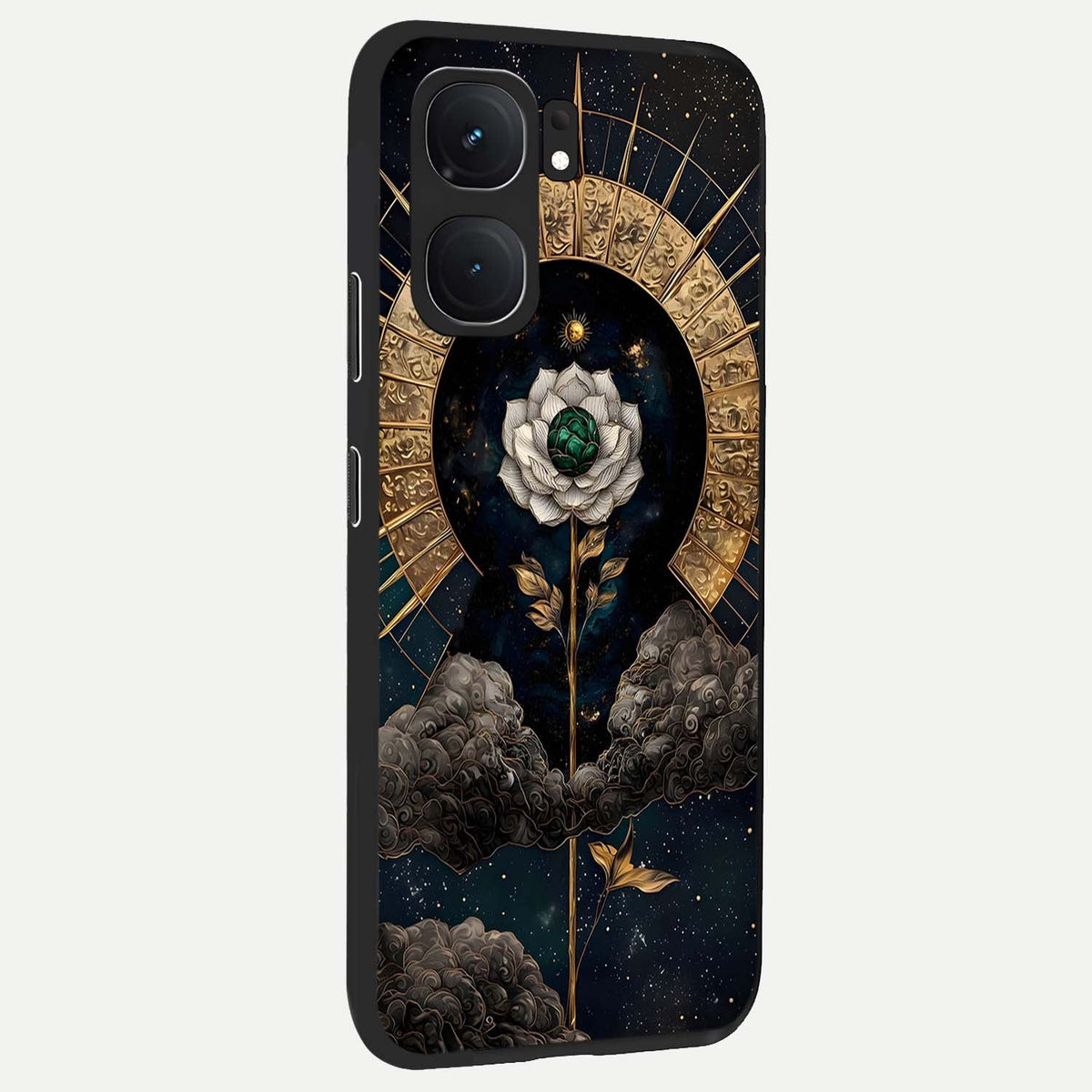  Celestial Lotus Morang back cover For iQOO Neo 9 Pro slim fit glass case with vibrant aesthetic design