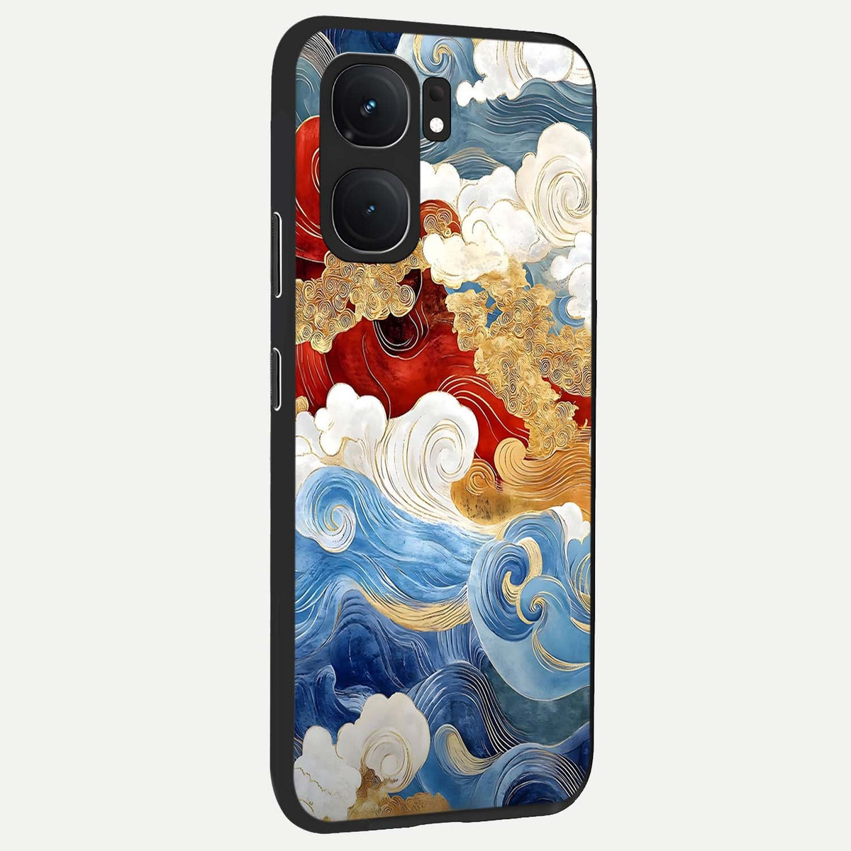  Colored Waves back cover For iQOO Neo 9 Pro slim fit glass case with vibrant aesthetic design