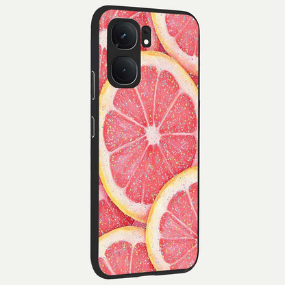  Glitter Grapefruit back cover For iQOO Neo 9 Pro slim fit glass case with vibrant aesthetic design