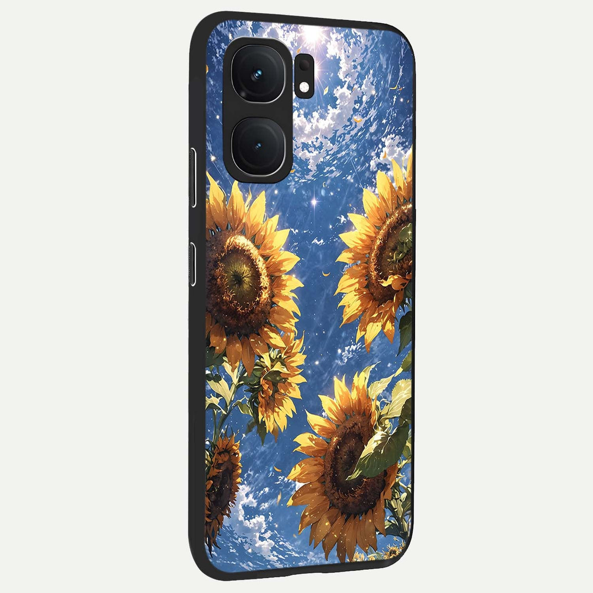  Heavenly Sunflower Rise back cover For iQOO Neo 9 Pro slim fit glass case with vibrant aesthetic design