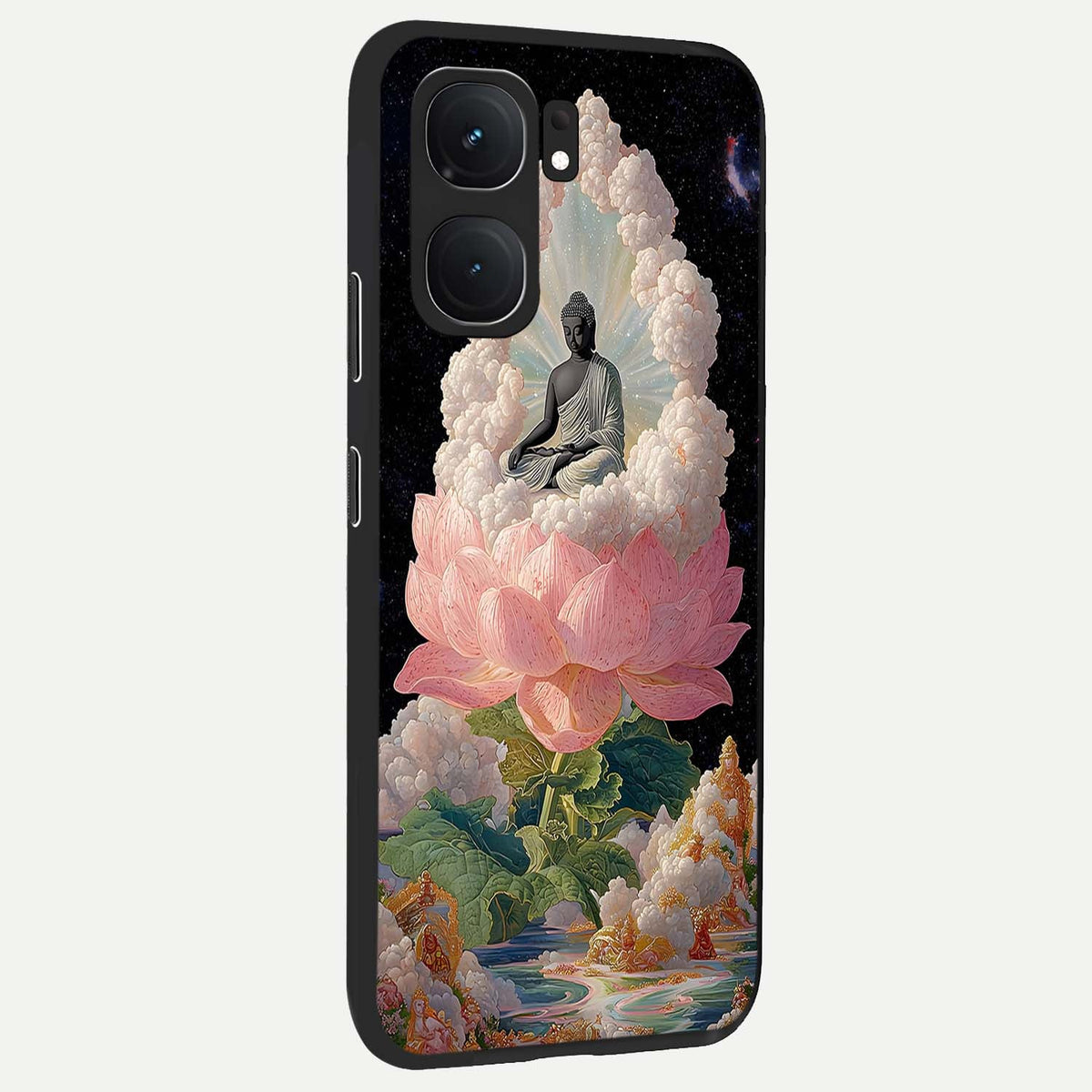  Lotus Divine Peace back cover For iQOO Neo 9 Pro slim fit glass case with vibrant aesthetic design