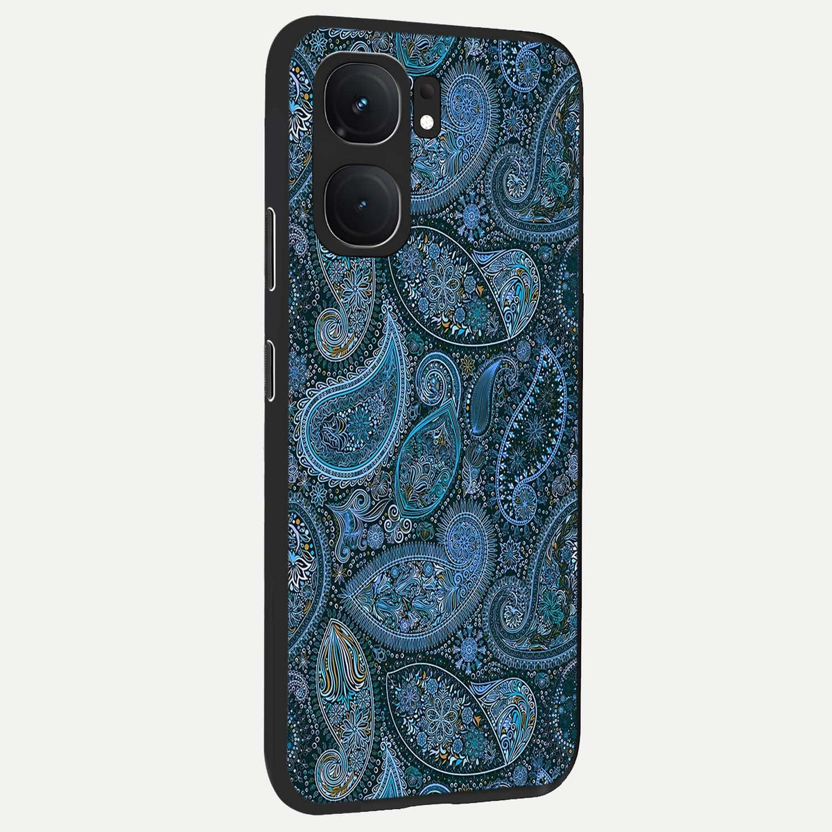  Midnight Paisley Glow back cover For iQOO Neo 9 Pro slim fit glass case with vibrant aesthetic design