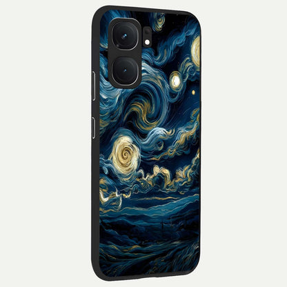 Midnight Sky Whirl back cover For iQOO Neo 9 Pro slim fit glass case with vibrant aesthetic design