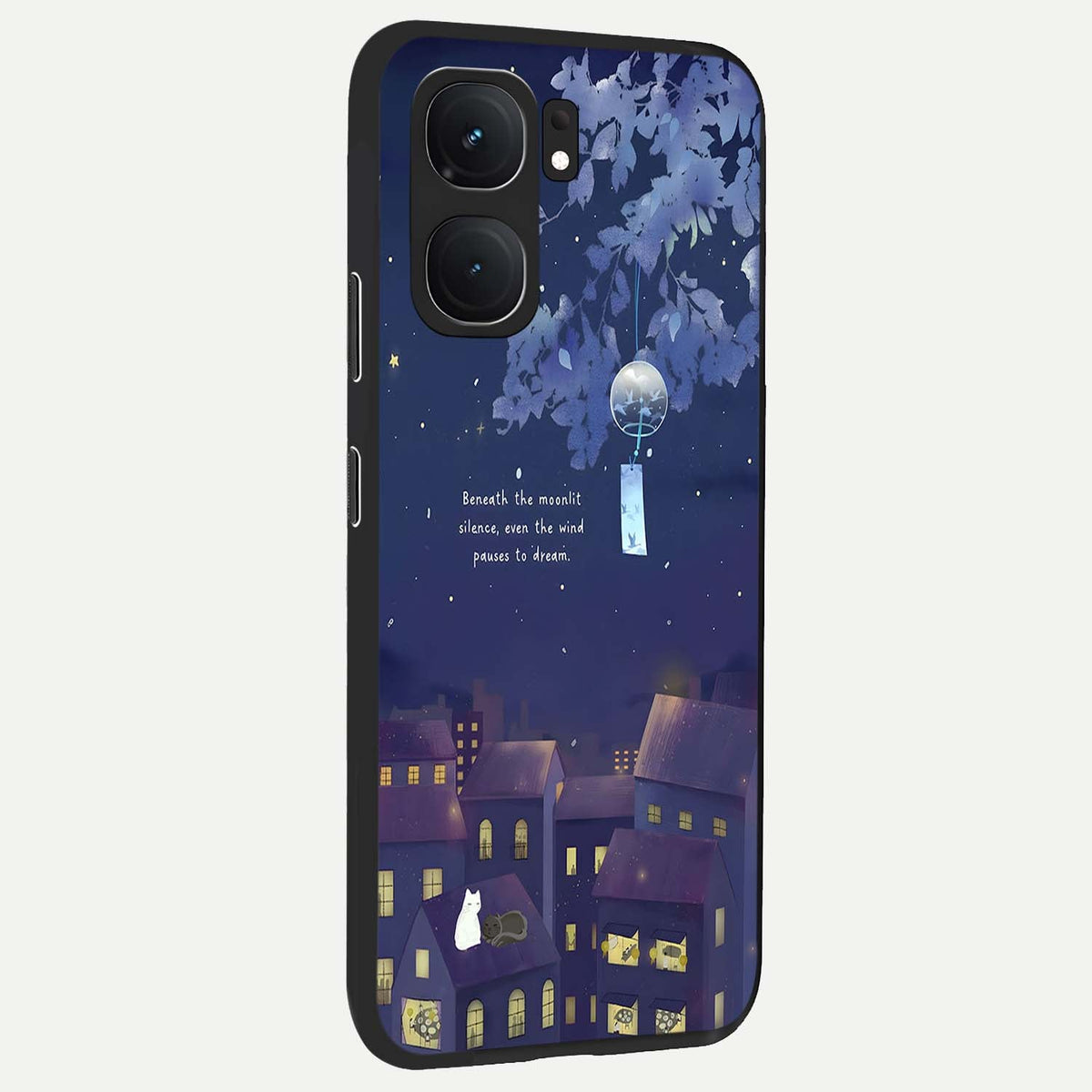  Moonlit Cat Silence back cover For iQOO Neo 9 Pro slim fit glass case with vibrant aesthetic design