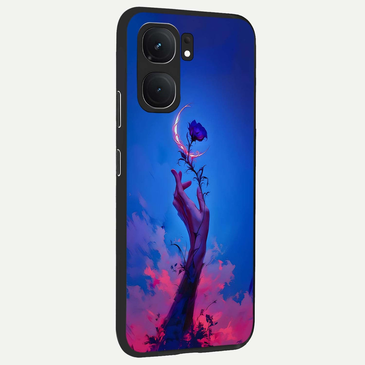  Mystic Hand back cover For iQOO Neo 9 Pro slim fit glass case with vibrant aesthetic design