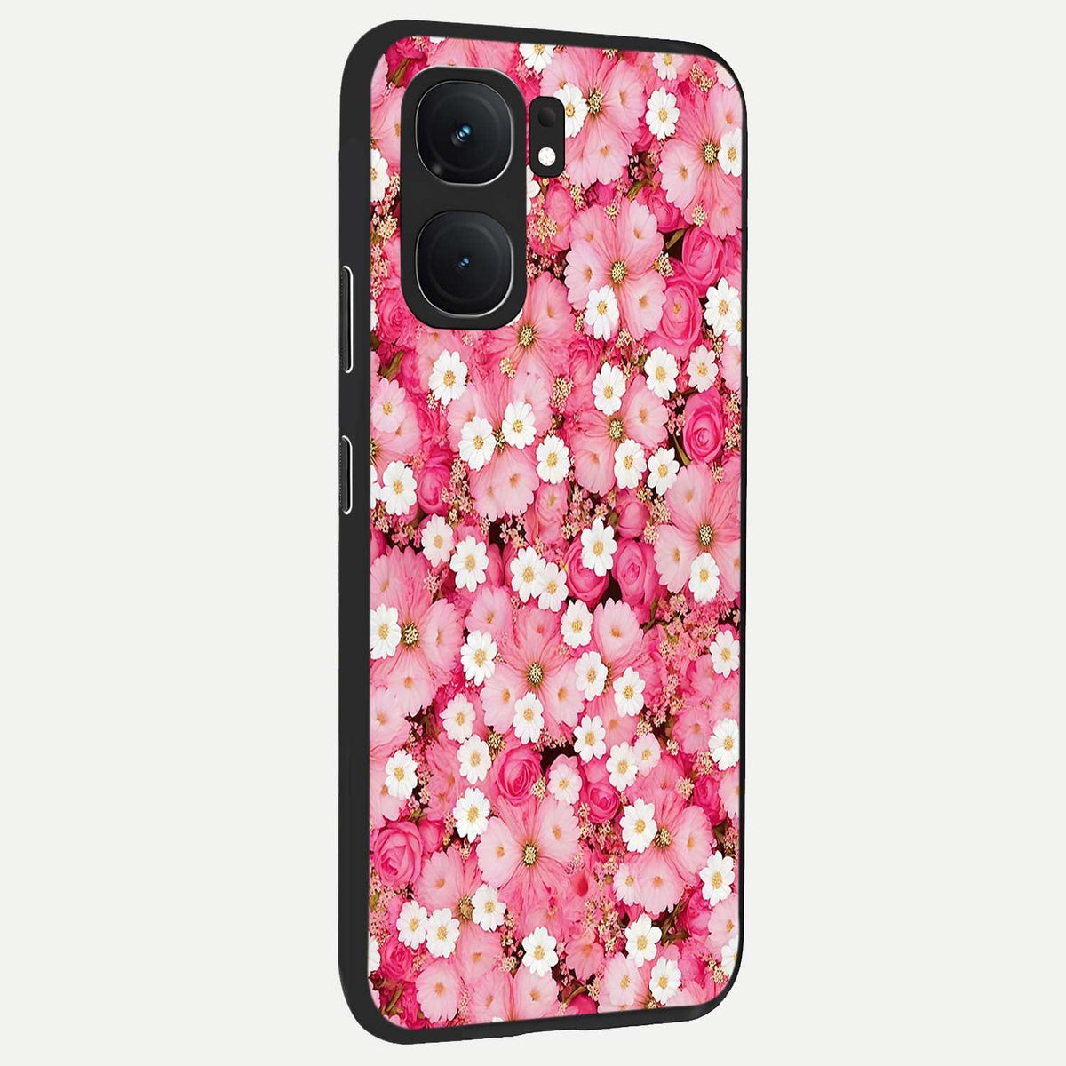 Pink Daisy Bliss back cover For iQOO Neo 9 Pro slim fit glass case with vibrant aesthetic design