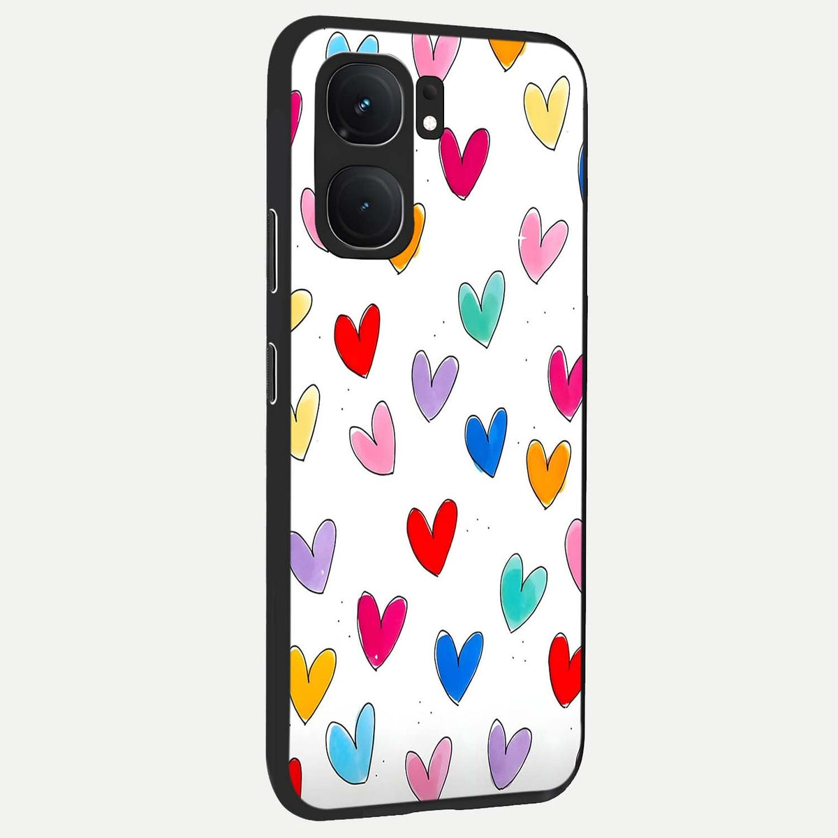  Playful Love Doodles back cover For iQOO Neo 9 Pro slim fit glass case with vibrant aesthetic design