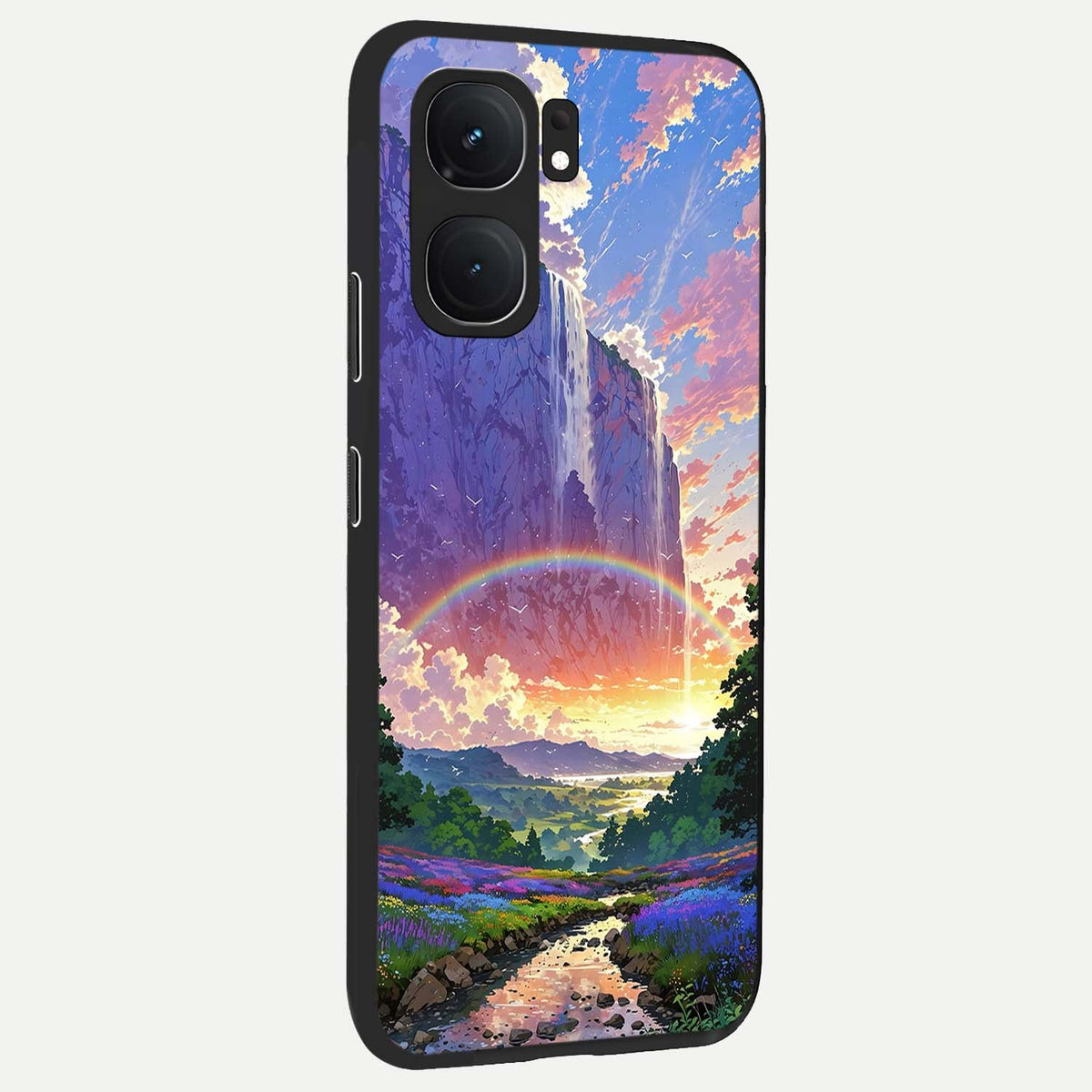  Rainbow Valley Dream back cover For iQOO Neo 9 Pro slim fit glass case with vibrant aesthetic design