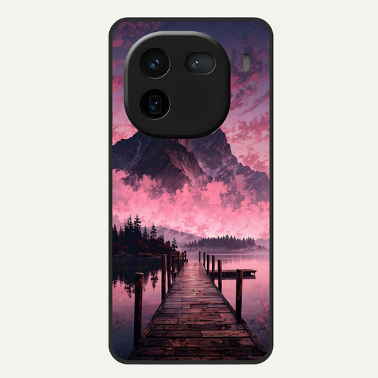  Beautiful Mountain View Glass Case For iQOO 12 5G back cover – full design glossy printed glass finish