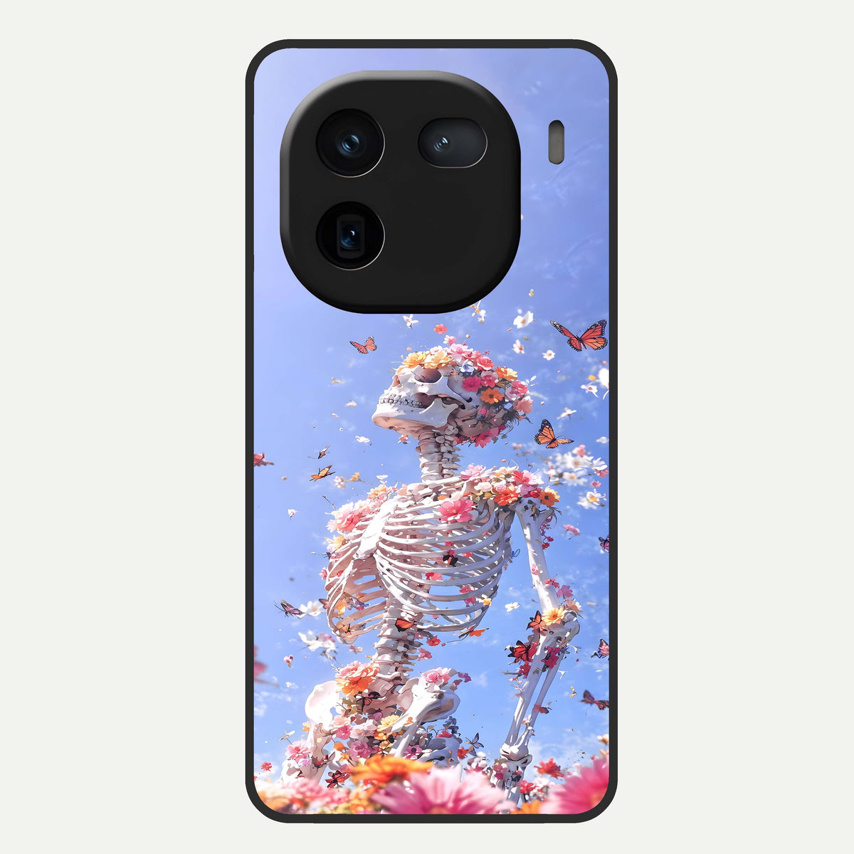  Bloom Beyond Bones Glass Case For iQOO 12 5G back cover – full design glossy printed glass finish